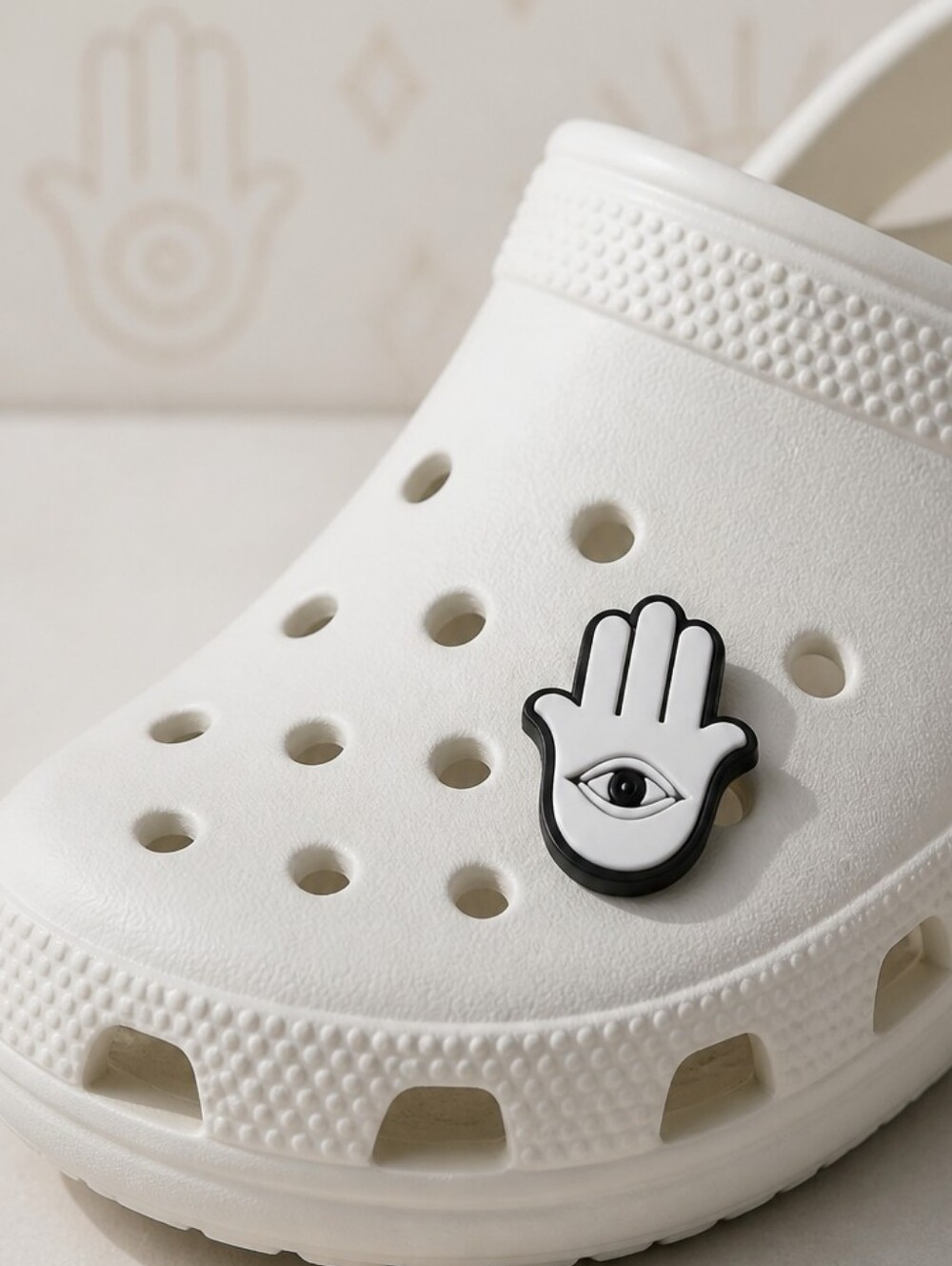 Hamsa Hand Croc Shoe Charm Evil Eye Protection Lucky Talisman Jibbitz Style